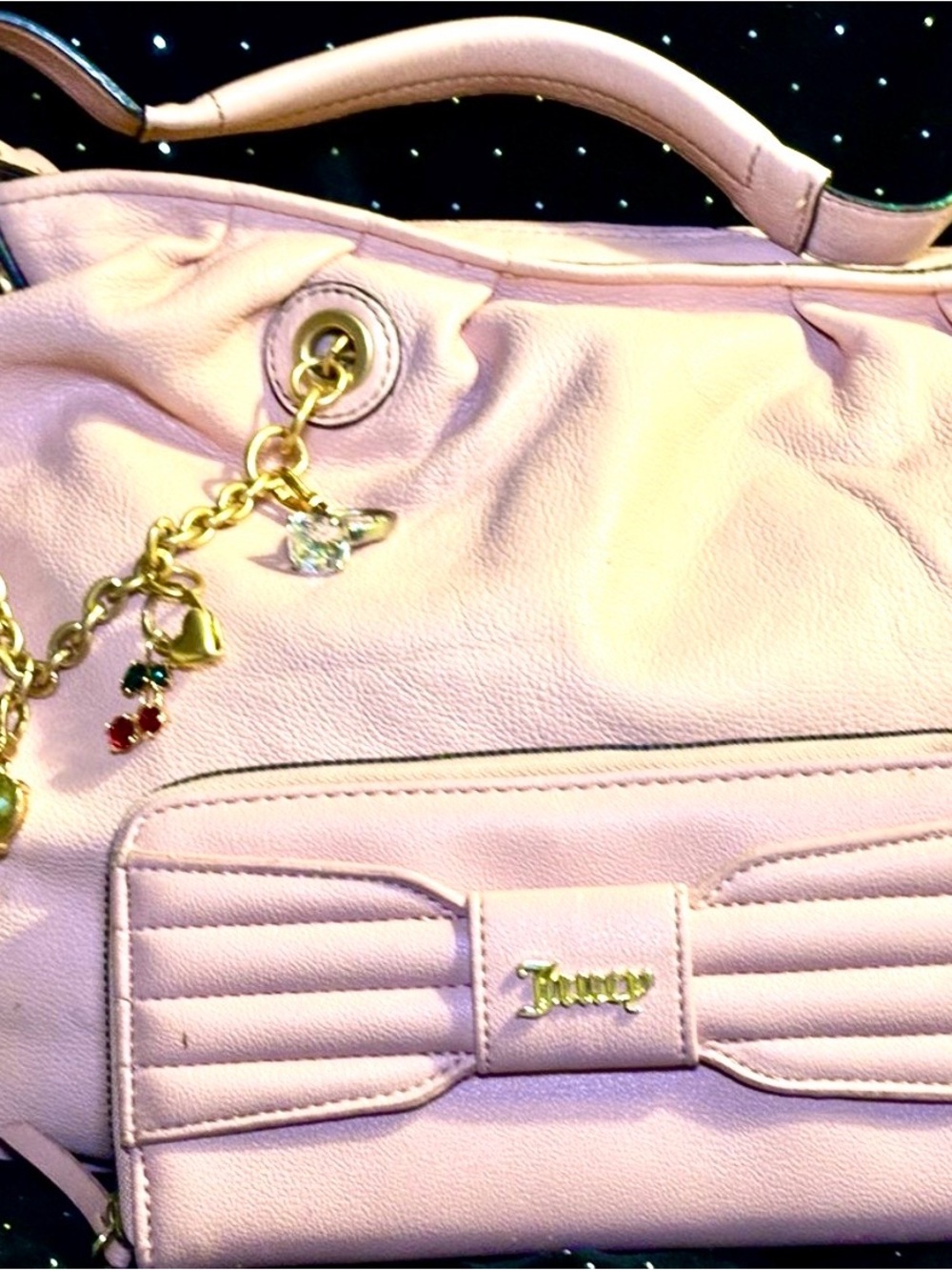 Elegant Pink Leather Shoulder Bag